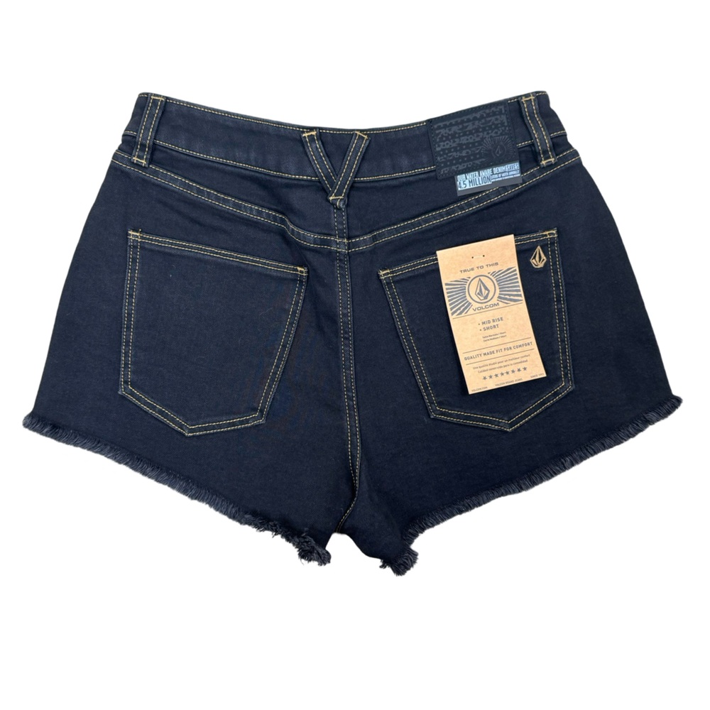 NWT Volcom 1991 Stoned Black Out Mid Rise Cut Off Shorts Women’s  26 27